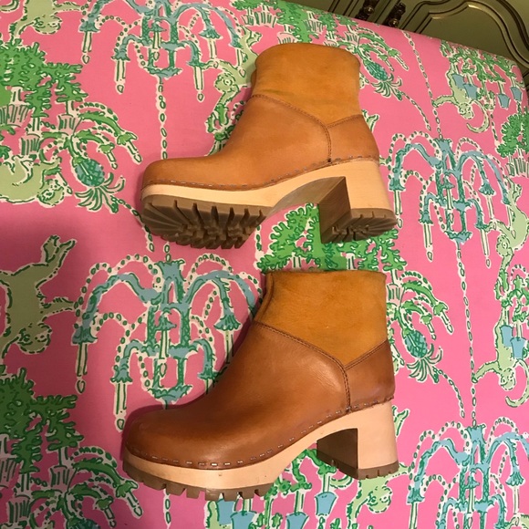 Swedish Hasbeen Slip on Shearling Boots Tan Size 37 - Picture 8 of 12